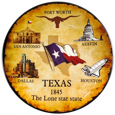 Texas,Flag and Major Cities