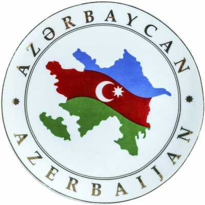 Flag and Map of Azerbaijan