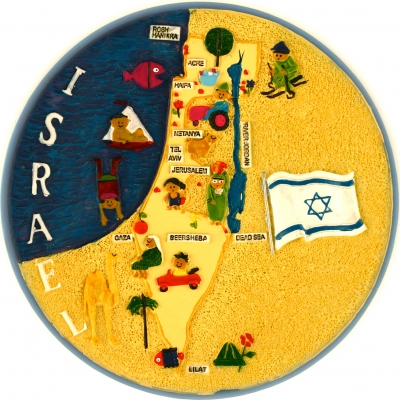 Map and Flag of Israel