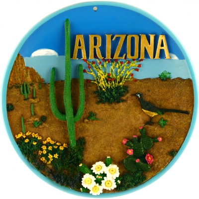 Arizona, State Flower and Bird: Cactus Saguaro and Cactus Wren